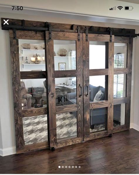 Bardominum Ideas, Barn Door Decor, Lake Lanier, Home Office Inspiration, Office Door, Flex Room, Barn Style House, Modern Barn, Dream House Plans