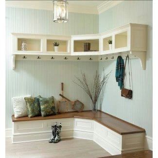 Corner Benches - Ideas on Foter Corner Entryway Bench, Diy Corner Bench, Shoe Storage Cupboard, Corner Entryway, Corner Bench Seating, Shelf Entryway, Farmhouse Mudroom, Mudroom Entryway, Mudroom Decor