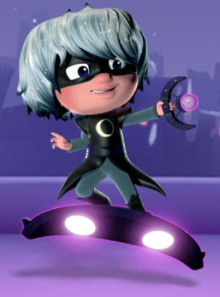 Luna Girl is one of the nighttime villains from the Disney Junior show PJ Masks. She is a mysterious girl who rides a Luna Board, uses a Luna Magnet to control objects, and is followed by a swarm of Luna Moths to help her with her evil deeds. Sometimes she allied with PJ Masks in some episodes. Luna Girl Pj Masks, Luna Moths, Platinum Games, Luna Girl, Mickey Halloween Party, Pj Masks Birthday Party, Pj Mask Party, Disney Jr, Ideas Cumpleaños