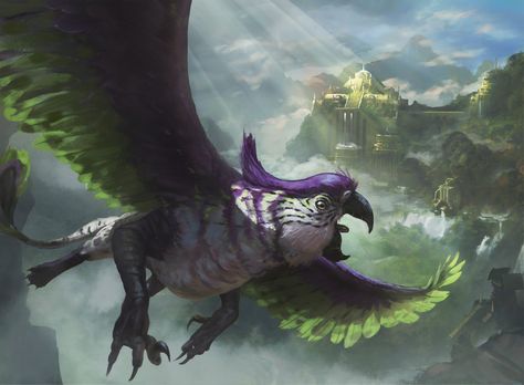 MtG card art by Sam Rowan: Resplendent Griffin Magic The Gathering Art, Beast Creature, Mtg Art, Creature Artwork, Fantasy Beasts, Alien Concept Art, Fantasy Creatures Art, Mythical Creatures Art, Monster Design