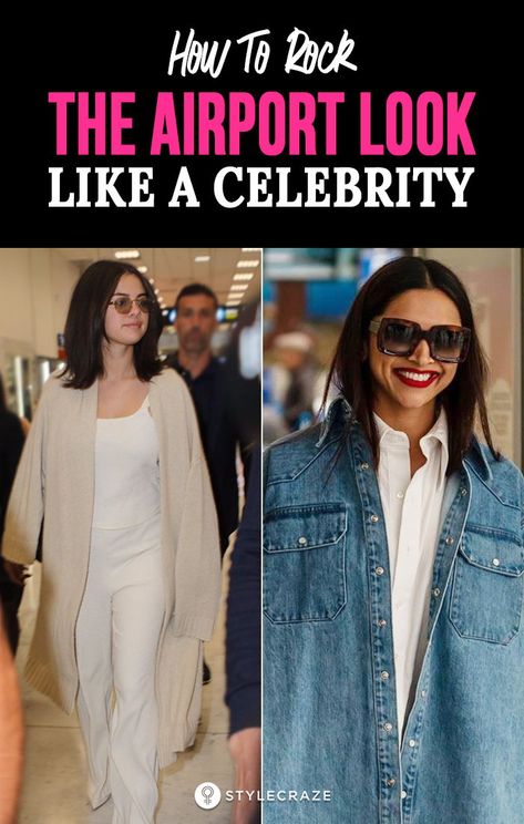 How To Rock The Airport Look Like A Celebrity:  Inspired by the recent trend of airport looks on Instagram, we decided to look at what veteran fashion aficionados had to say regarding in-flight garb. And, boy oh boy, consider us enlightened. #Celebrities #AirportLook #Fashion #Outfits Celebrity Travel Outfits, Celebrity Airport Looks, Airport Casual Outfit, What To Wear To Airport Travel Outfit, Airport Look Winter, Women Airport Outfit, Best Airport Outfits For Women, Winter Airport Look, Airport Makeup Look