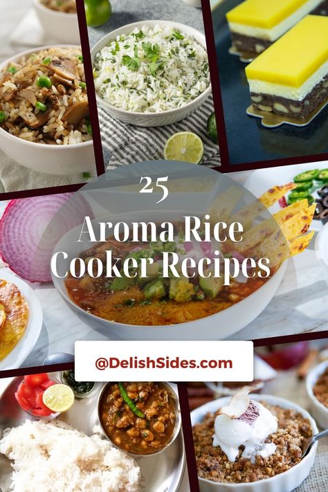 25 Aroma Rice Cooker Recipes - Delish Sides Aroma Rice Cooker Recipes, Rice Cooker Rice Pudding, Rice Cooker Recipes Healthy, Rice Cooker Fried Rice, Aroma Rice Cooker, Curry Chicken And Rice, Multi Cooker Recipes, Rice Maker, Fried Rice With Egg