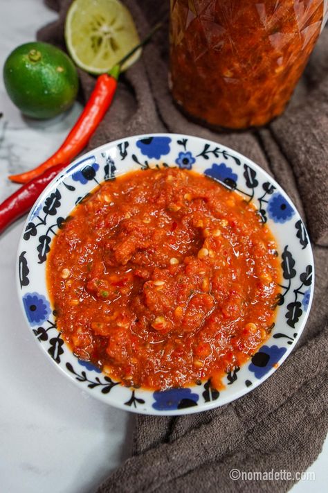 Sambal Belacan Recipe, Indonesian Sambal Recipe, Chilli Shrimp, Sambal Belacan, Tom Yum Paste, Sambal Recipe, Sambal Sauce, Geek Food, Sushi Night