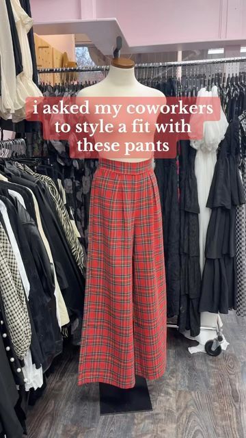 BOOM BABIES on Instagram: "Wide leg plaid trousers are the perfect staple for your winter wardrobe. Available in red plaid and navy plaid!! Y’all know the drill!! Comment your favorite look ❤️ 🏷️ #BoomBabies #Syracuse #SyracuseNY #falloutfits #falloutfitinspo #outfitinspo #outfitideas #personalstyle #styling #stylingtips #stylingideas #fashion #trendingclothes #trendingstyle #ootd #outfits #boutique #boutiquefashion #boutiquestore #plaid #plaidpants #winteroutfits #holidayoutfit #winterfashion #outfitideas #christmasoutfit" Plaid Pants Outfit Christmas, Buffalo Check Outfit Women, Holiday Trousers Outfit, Baggy Plaid Pants Outfit, Wide Leg Plaid Pants Outfit, Plaid Wide Leg Pants Outfit, Tartan Trousers Outfit, Plaid Pants Outfit Winter, Wool Pants Outfit