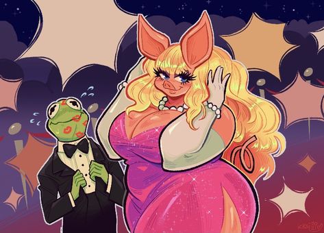 Miss Piggy And Kermit, Looking For Work, Arte Van Gogh, Miss Piggy, Commissions Open, Cute Art Styles, Disney Fan Art, Sketchbook Art Inspiration, Art Inspiration Drawing