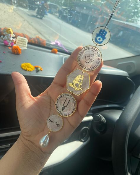 I have been doing resin art for many years but today when I made resin car hanging and other car accessories for my car, the happiness was different which I cannot express. If you want to order something similar for yourself, you can place a customized order #resinartist #resinart #resinring #resinjewellery #resinjewelry #lucknowresinartist #resinjhumkas #resinpendant #resinkeyring #resinideas #varmalapreservation #resinjewelrymaking #aesthetic #resinbracelet #resinaccessory #resinbookmar... Car Hanging Resin, Resin Car Hanging, Resin Wall Hanging, Resin Crafts Tutorial, Door Tags, Resin Frame, Diwali Craft, Resin Wall Art, Resin Bracelet