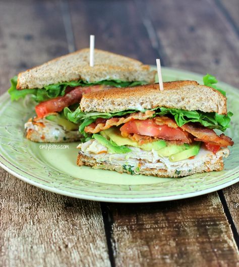 Emily Bites - Weight Watchers Friendly Recipes: California Club Sandwich California Club Sandwich, Emily Bites, Weight Watchers Lunches, Salmon Salad, Club Sandwich, Juicy Tomatoes, Ww Recipes, Wrap Sandwiches, Sandwich Recipes