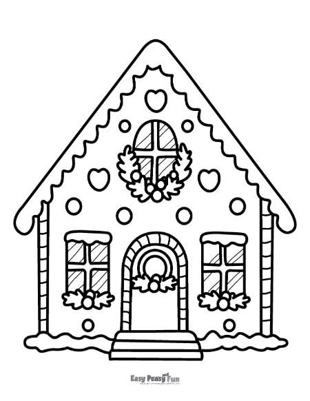 Gingerbread House Coloring page for kids Christmas Drawing House, Gingerbread House Outline, Kawaii Christmas Coloring Pages, Pictures Of Gingerbread Houses, Christmas House Drawing, Gingerbread House Drawing, Gingerbread House Coloring Page, Gingerbread Coloring Pages, Printable Gingerbread House