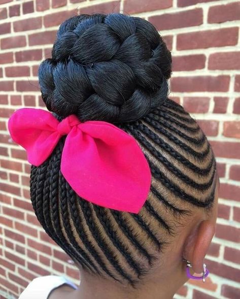 Cute Braided Hairstyles, Braided Ponytail Hairstyles, Feed In Braid, Girls Hairstyles Braids, Girls Braids, Black Kids Hairstyles, Braids For Kids, Braided Bun