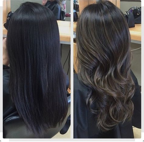 Black to ash brown bayalage in one session. Ash Brown Hair Color Ideas, Cabelo Ombre Hair, Ash Brown Hair Color, Brown Hair Color Ideas, Ash Brown Hair, Brown Hair Color, Hair Color Light Brown, Brown Hair Balayage, Ash Brown