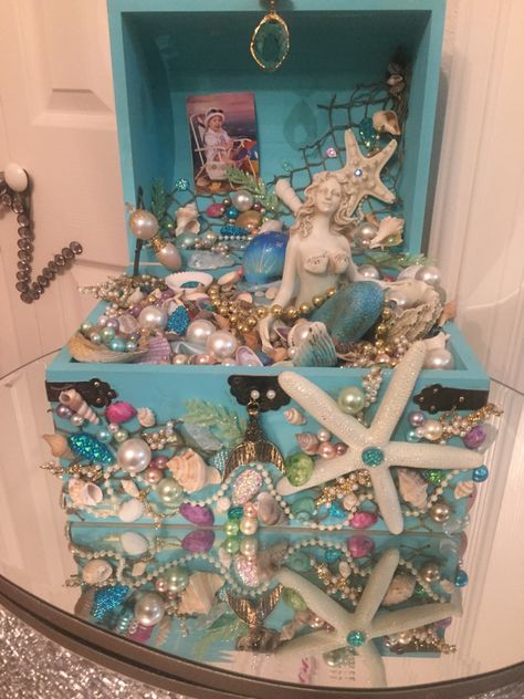 Mermaid Dollhouse, Tiki Mermaid, Sea Theme Bedrooms, Mermaid Treasure Chest, Pirate Costume Diy, Chelsea Baby, Chests Diy, Mermaid Treasure, Theme Bedrooms