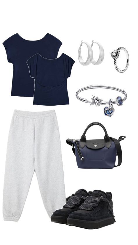 clean girl,clean,outfit,navy blue,grey,black Navy Blue And Grey Outfit, Blue And Grey Outfit, Clean Outfit, Clean Girl Outfit, Grey Outfits, Outfit Navy, Navy Outfit, Grey Outfit, School Fits