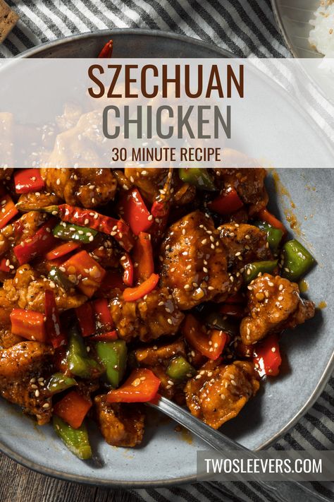 Szechuan Chicken is a deliciously simple hot and spicy chicken recipe that is an affordable way to enjoy all of the flavors of takeout at home! Adjust the spice level to make this a weeknight dinner the whole family will enjoy. Hot And Spicy Chicken, Chinese Night, Takeout At Home, Szechuan Chicken, Spicy Dinner Recipes, Spicy Chicken Recipes, Stove Top Recipes, Hot And Spicy, Foreign Food