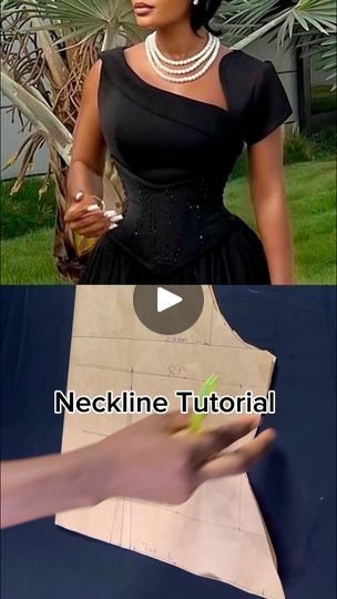 Collar Dress Pattern, Asymmetrical Neckline Dress, Neckline Pattern, Corset Sewing, Easy Dress Sewing Patterns, Corset Sewing Pattern, Dinner Dress Classy, African Inspired Clothing, Easy Dress