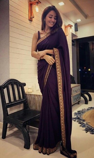 Asha Negi, Diwali Fashion, Diwali Dresses, Sarees For Girls, Indian Sari Dress, Diwali Outfits, Purple Saree, Modern Saree, Saree Poses