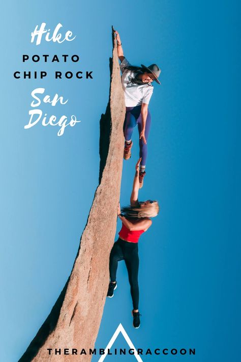 Come hike the Insta-worthy Potato Chip Rock in San Diego! Potato Chip Rock San Diego, Potato Chip Rock, San Diego Mission, Cabrillo National Monument, Military Cemetery, Sea Cave, San Diego Travel, Mission Bay, Point Loma