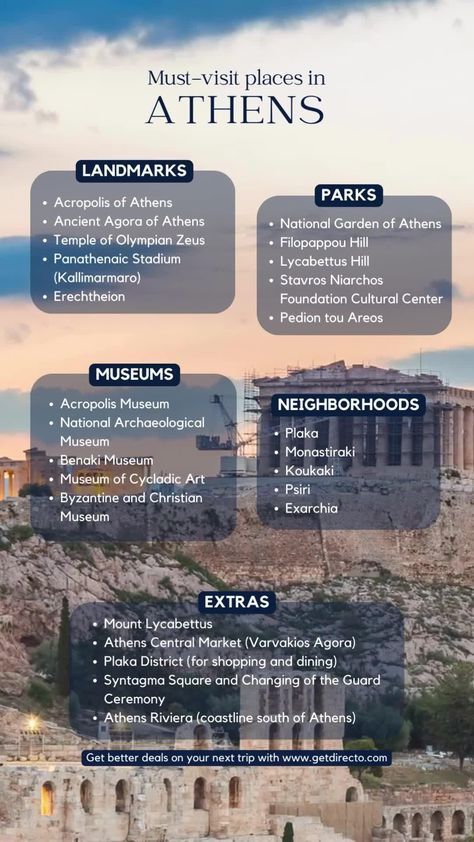 Uncover the 15 Essential Destinations in the Heart of Athens. Keep this guide handy for your next adventure in the historic capital of Greece. For additional information, follow the link⬆️ #Travel #BucketList #Adventure #Explore #HiddenGems #CityLandmarks #FreeResources #thingstodo Athens accommodations | Athens attractions | Athens activities | Greece travel | Athens parks | Greece attractions | Athens museums | Athens neighborhoods Athens Greece Travel Guide, Greece Athens Travel, 3 Days In Athens Greece, Things To Do In Athens Greece, Athens Neighborhoods, Athens Bucket List, Greece Guide, Athens Vacation, Travel In Greece