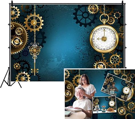 Amazon.com : DASHAN 10x8ft Polyester Antique Steampunk Backdrop for Photography Gear Watches Keys Chains Clock Mechanical Steampunk Industrial Background Steampunk Party Decor Steampunk Birthday YouTube Photo Prop : Electronics Steampunk Party Decorations, Steampunk Wedding Decorations, Steampunk Birthday, Steampunk Wall Decor, Youtube Photo, Steampunk Photography, Steampunk Background, Steampunk Wallpaper, Industrial Background