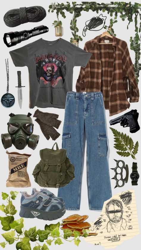 Last Of Us Outfit, Pedro Pascal Bella Ramsey, Ellie Aesthetic, Zombie Apocalypse Outfit, Zombie Clothes, Bella Ramsey, Style Inspiration Casual, Pedro Pascal, Last Of Us