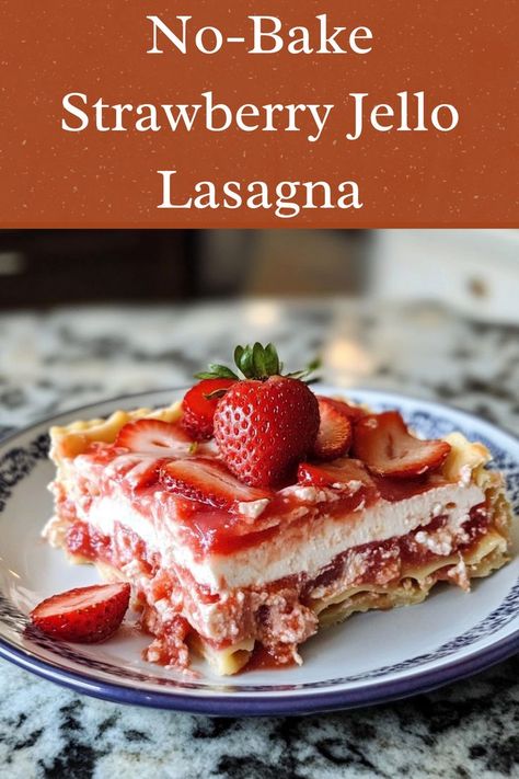 Ingredients: 2 cups Oreo crumbs 1/4 cup unsalted butter, melted 1 cup strawberries, chopped... Strawberry Jello Lasagna, Jello Lasagna, Fruity Pebble Cheesecake, Almond Wedding Cakes, Fruity Dessert, Impressive Desserts, Strawberry Jello, Oreo Crust, Baked Strawberries