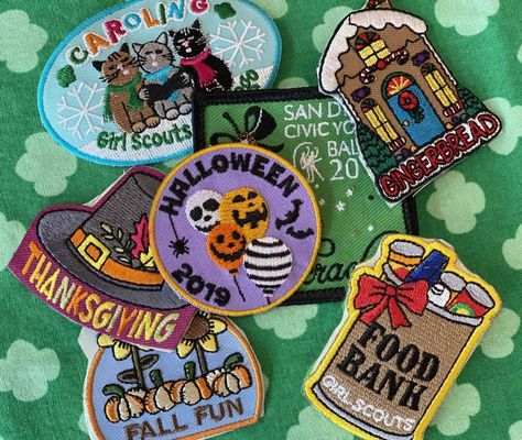 Girl Scout Daisy Activities, Girl Scout Fun Patches, Scout Patches, Girl Scout Patches, Daisy Patches, Scout Camp, Girl Scout Badges, Girl Scout Daisy, Girl Scout Activities