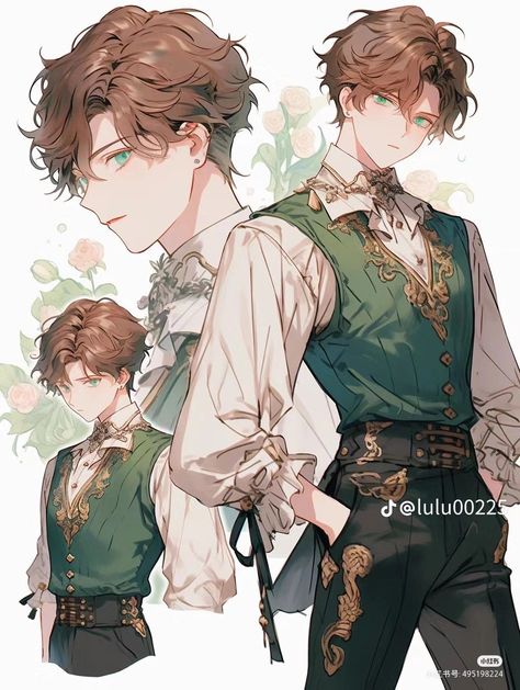 Prince Drawing Reference, Male Fantasy Clothing Design Art, Dark Academia Characters, Bard Outfits Male, Victorian Character Design Male, Scholar Character Design, Oc Art Character Design Male, Fantasy Outfits Male, Modern Character Design