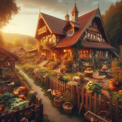 A gardener's dream cottage 🎃⭐️🪵 Images made with AI #ai #aiinterior #aiart #aiartcommunity #digitalart #art #instaart #artgallery #homedesign #homeinterior #homedecoration #beautiful #dreamhome #cluttercore #rusticdecor #rurallife #cottage #cottagecore #cottagedecor #nature #sunset Cottagecore Big House, Cottage Floor Plan, Cottagecore House, Cottage Images, Fall Cottage, Dream Cottage, Big House, Rural Life, Building Ideas