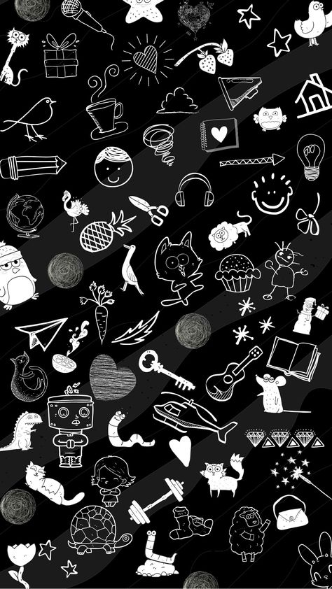 Doddleoddle Art Wallpaper, Doodle On Black Background, Black Doodles, Black Quotes Wallpaper, Doodle Wallpaper, Word Doodles, Doodle Pictures, 7 Wallpaper, Tears Art