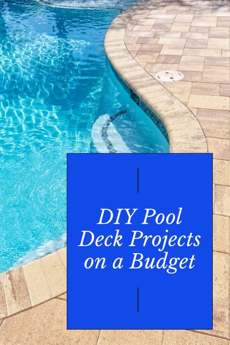 Transform your pool area with budget-friendly DIY pool deck projects. Use affordable materials like pressure-treated wood or pavers. Follow step-by-step guides to build a beautiful and functional deck without breaking the bank. Pool Deck Resurfacing Ideas, Diy Pool Deck, Painted Pool Deck, Pool Deck Design, Stone Pool Deck, Deck Resurfacing, Pool Makeover, Deck Design Ideas, Pool Decking