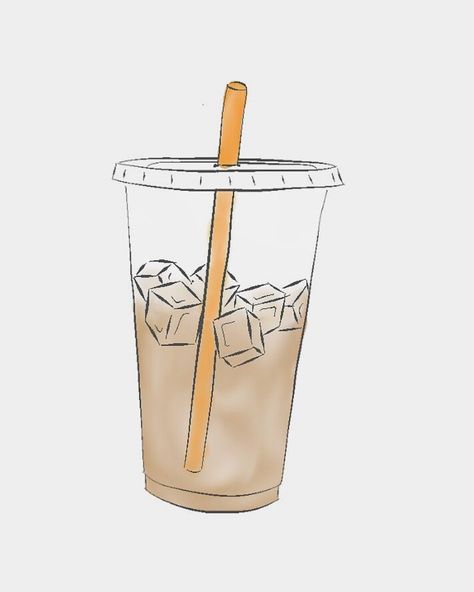 Iced Coffee Sticker, Coffee Doodle, Iced Coffee Cup, A Drink, Iced Coffee, Coffee Cup, Coffee, Floral