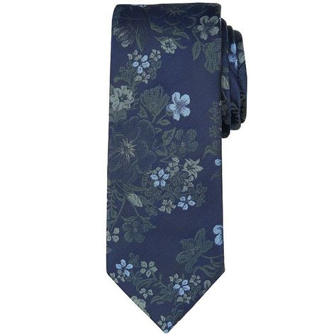 Men's Bespoke Floral Skinny Tie Blue Suit With Floral Tie, Navy Suit Green Tie, Men’s Ties, Navy Blue And Sage Green Wedding, Light Grey Suits Wedding, Blue Green Wedding, Grey Suit Wedding, Grey Suits, Dark Blue Suit