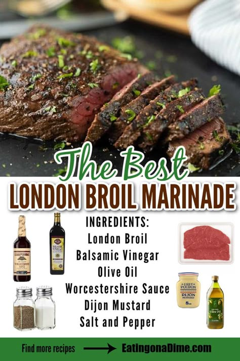 Buttered Steak Bites, Buttered Steak, Marinade Steak, London Broil Steak, London Broil Marinade, London Broil Recipe, Grilled London Broil, Steak At Home, London Broil Recipes