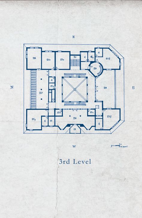 Keyhouse Manor Blueprints 04 - Third Level Manor Blueprints, Locke And Key House, Locke And Key, Castle Parts, Key House, Latin Text, Summit Homes, Secret Passages, Mansion Floor Plan