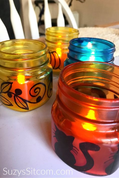 Fall Luminaries, Luminary Diy, Tea Light Crafts, Pumpkin Scented Candles, Craft Projects For Adults, Amazing Crafts, Glass Tea Light Holders, Diy Pins, Winter Ideas