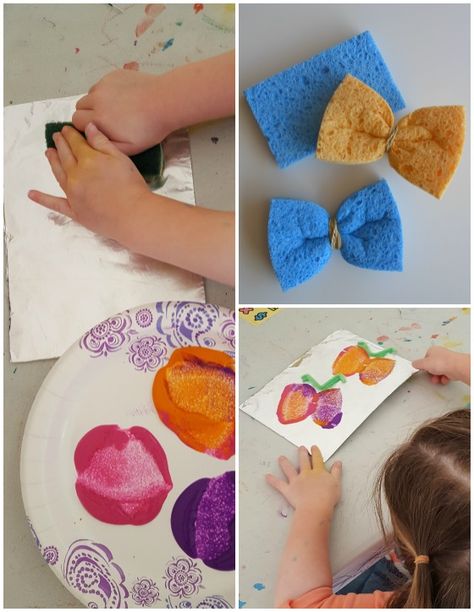 preschool butterfly stamping craft. so fun and simple Preschool Butterfly Theme, Crafts Hot Glue, Preschool Butterfly, Butterfly Crafts Preschool, Butterfly Lessons, Useful Crafts, Butterflies Activities, Insects Preschool, Bugs Preschool