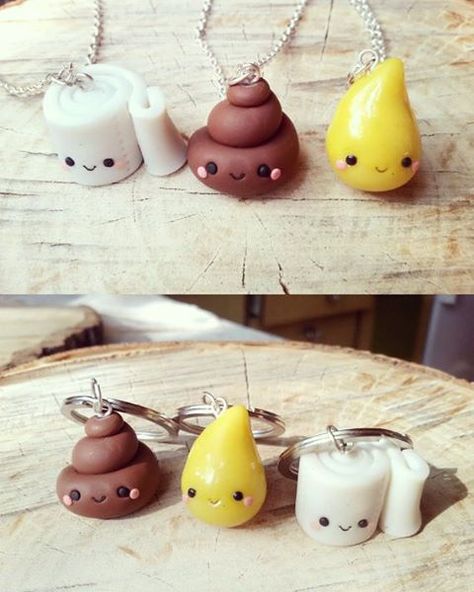 Very Cute! Pinterest : Viviana Parrulas Rumo aos 25 seguidores Clay Best Friend Charms, Polymer Clay Best Friend Charms, Polymer Clay Bff Charms, Pusheen Polymer Clay, Friendship Keychains, Fimo Kawaii, Fimo Polymer Clay, Crea Fimo, Polymer Clay Kawaii