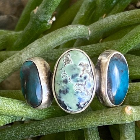 Fun 3 Stone Apache Variscite & Blue Diamond Turquoise Sterling Ring Size 7.5 Maker Is Numi Olive. Nwot Price Is Firm. White Gold Ruby Ring, Olive Jewelry, Turquoise Diamond Rings, Ruby Ring Gold, Helzberg Diamonds, Costume Jewelry Rings, Marcasite Ring, Sterling Silver Marcasite, Dope Jewelry