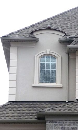 Window Moulding Ideas, Stucco Exterior Colors, Exterior Moulding, Moulding Ideas, Window Moulding, Modern Front Porches, Stucco Repair, Exterior Windows, Outside Window