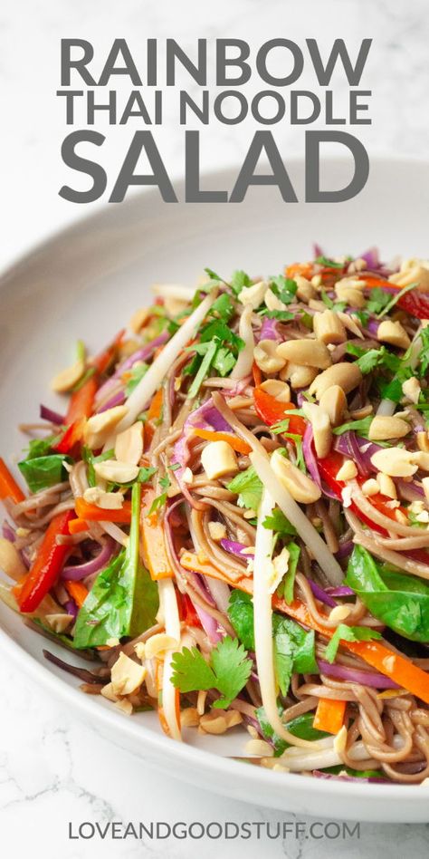 Keto Noodle Salad, Thai Noodle Salad Recipes, Rainbow Noodle Salad, Thai Salads Recipes, Rice Noodle Salad Recipes, Crispy Noodle Salad, Thai Noodle Salad, Asian Noodle Salad, Sesame Ginger Dressing