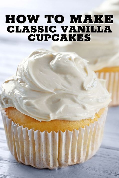 These classic vanilla cupcakes are soft, moist and fluffy! Made using Janie’s Mill Frederick Cake Flour, this recipe is perfect for parties on any occasion. These cupcakes are easy to make, fun to decorate, and delicious to eat! Cake Flour Cupcakes Recipes, Softasilk Cake Flour Recipes, Cake Flour Cupcakes, Cupcakes With Cake Flour, Best Vanilla Cupcakes, White Cupcake Recipes, Best Vanilla Cupcake Recipe, Homemade Vanilla Cupcakes, Cake Flour Recipe