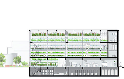 ilimelgo's vertical farm introduces urban agriculture in grand paris Urban Farming Concept, Urban Farming Architecture, Vertical Farm, Smart Farm, Indoor Farming, Urban Design Concept, Farm Plans, Vertical Farming, Urban Agriculture