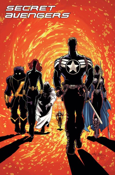 Secret Avengers - Beast, Black Widow, Moon Knight,Ant-Man, Commander Steve Rogers (Captain America) and Valkyrie (Marvel) Avengers Black Widow, Secret Avengers, Marvel Comics Superheroes, Black Widow Marvel, Uncanny X-men, Marvel Comic Books, Marvel Comics Art, Dark Horse Comics, Image Comics