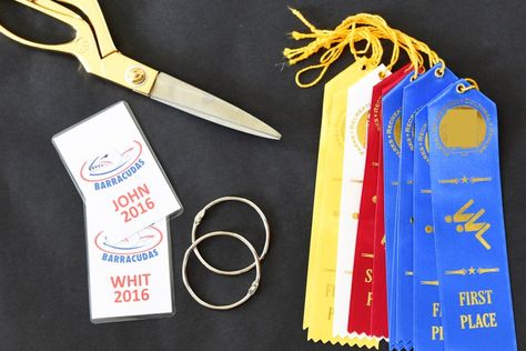 Award Ribbon Display, Summer Swim Team, Swim Ribbons, Swim Team Party, Teach Kids To Swim, Race Medal Displays, Swimming Medals, Ribbon Display, Ribbon Holders