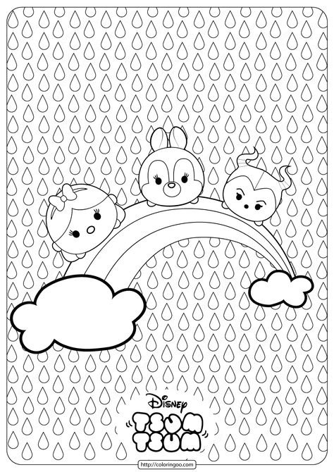 Disney Tsum Tsum Rainbow Coloring Pages  #disney #tsum #tsumtsum #rainbow #coloring #drawing #painting #pages #book Tsum Tsum Coloring Pages, Tsum Tsum Characters, Disney Clip Art, Blank Coloring Pages, Disney Doodles, Disney Diy Crafts, Disney Tickets, Disney Free, Baby Mode