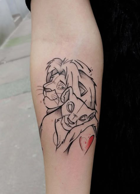 Tattoos Lion King, Cute Disney Tattoos, Disney Couple Tattoos, Infinity Tattoos For Couples, Tattoos Lion, Amor Tattoo, Infinity Couple Tattoos, Partner Tattoos, Lion King Tattoo