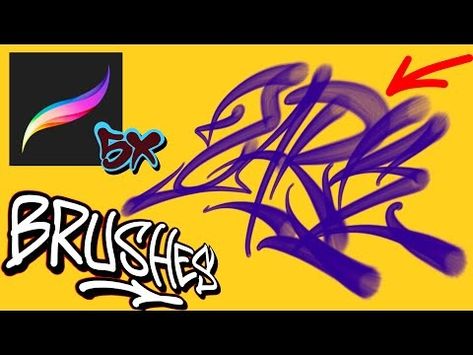 GRAFFITI BRUSH FATCAP on PROCREATE 5X - for free - YouTube Merch Design, Free Youtube, Graffiti, For Free, Design