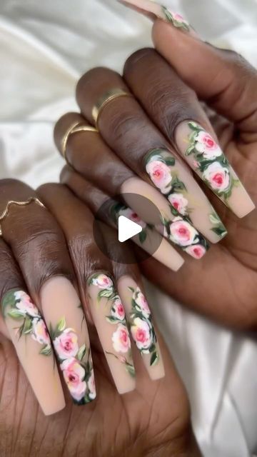 Nailporn on Instagram: "🍃🥀🌹 ROSE GARDEN 🌹🥀🍃 . . . . . . . . . . . For the newest & coolest nail products click the link in our bio 🔗 Posted by @nailporn follow us for color-coordinated nail posts 🩷 Nails by @sauvage_artistry 🍃🥀🌹 #acrylicnails #acrylic #nailswag #nails2inspire #instanails #instagood #nailsonfleek #nailsonpoint #nailboss #nailpro #nailstagram #nailsofinstagram #longnails #nailsdone #nailgasm #nails #nailart #nailsofig #nailsaddict #nailinspo #cutenails #glitternails #chromenails #marblenails #notd #naildesigns #nailedit #showyourclawssss #nailporn" Alabama Nails, Valentines Nail Designs, Paint A Rose, Valentines Nail, Garden Nails, Nail Decor, Nail Designs Valentines, Roses Garden, Rose Nails