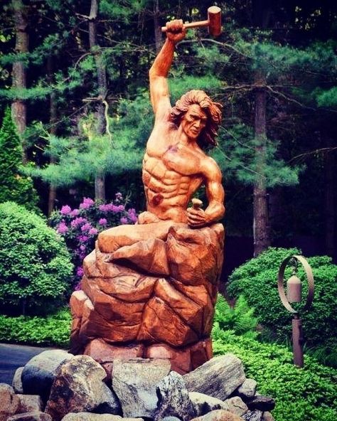 Self Made Man Statue, Chainsaw Sculpture, Tree Photoshop, Masonic Art, Japanese Flower Tattoo, Eastern White Pine, Classic Sculpture, Mens Shoulder Tattoo, Visual Metaphor