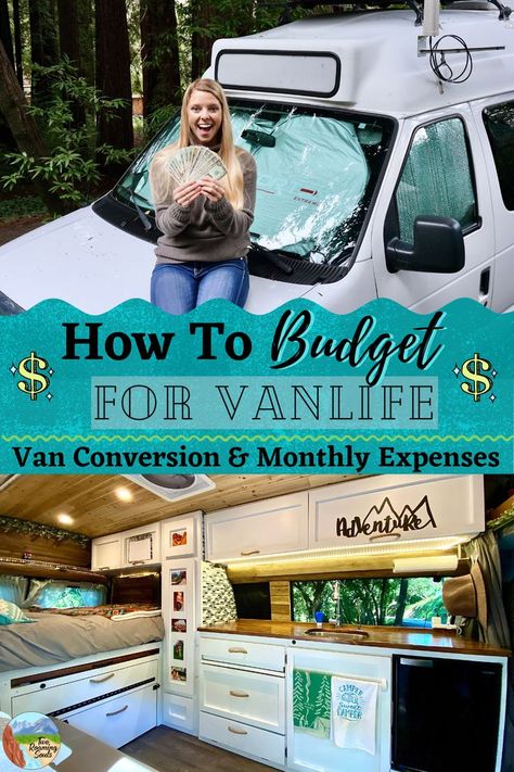 When planning to do vanlife full-time, you will need to budget for 2 things: the van conversion monthly expenses. When budgeting for a van conversion you will need to decide if you want to convert a van yourself, have it professionally done, or buy a used campervan. What are you reasons for wanting to live vanlife? Are you looking to just embark on a several month road trip? Or are you looking to convert to full-time vanlife with no pre-determined end date? #vanconversion #monthlyexpenses Rv Camping Checklist, Conversion Van, Campervan Life, Build A Camper Van, Van Life Diy, Combi Vw, Monthly Expenses, Bus Life, Camper Van Conversion Diy