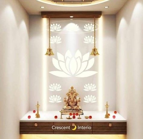 Puja Ghar Design, Pooja Room Partition Design, Pooja Room Ideas Indian Traditional, Pooja Room Ideas Indian Modern, Mandir Interior Design, Mandir Interior, Temple Interior, Puja Ghar, Pooja Unit